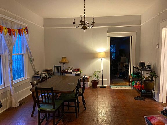 Dining room from living room. Doorway to right leads to hallway to bedrooms.