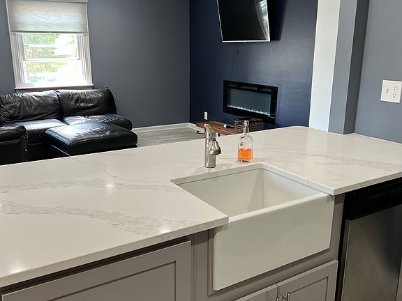 Sparkling white quartz countertops