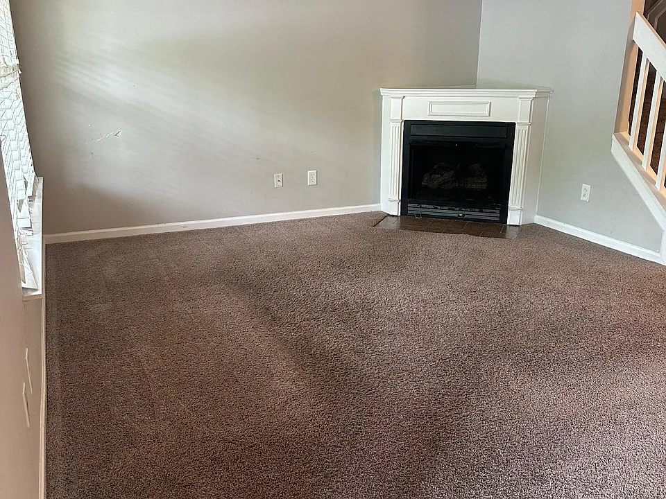 living room with fire place