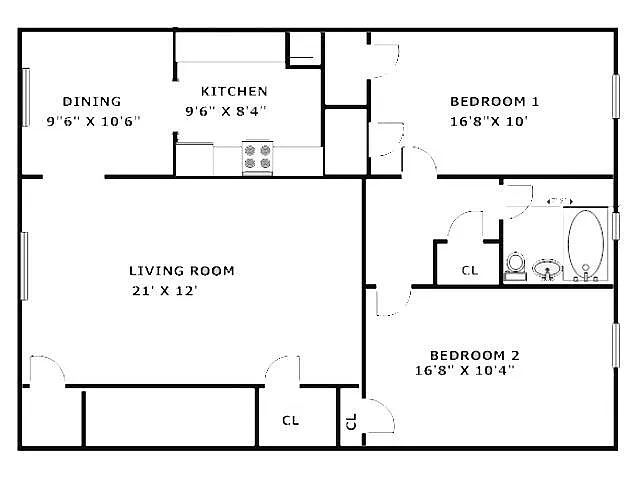 Floor plan 2 Bedroom