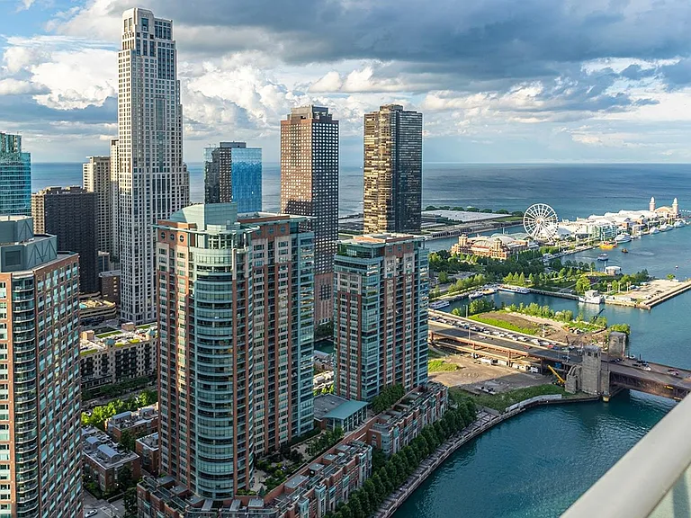 Enjoy the tranquil water views of lake Michigan