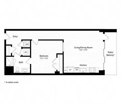 Floor plan 1 Bed - 1 Bath | a24 - Weiler