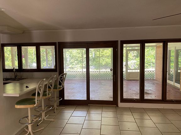 Family room looks over patio
