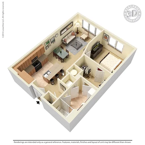Floor plan A3M4 Saffron 670 sq ft