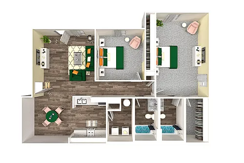 Floor plan Two Bedroom Two Bathroom
