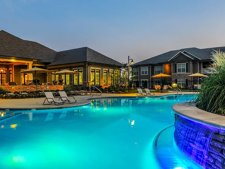 Pool View at Night