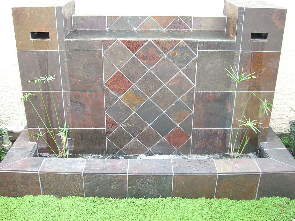 Courtyard waterfall