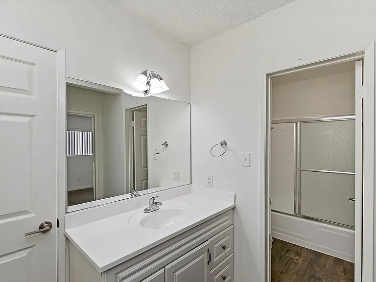 vanity sink and bathroom