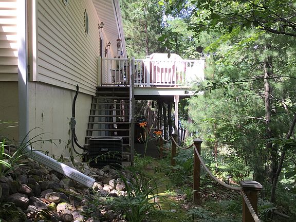 Large deck overlooking lake