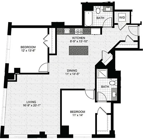 Floor plan 2 Bedrooms W