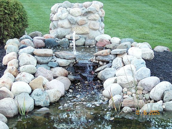 Koi Pond fountain and waterfall