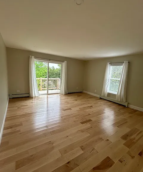 living room with small deck