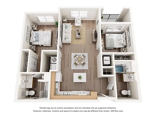 Floor plan 2AA (Wheelchair Accessible)