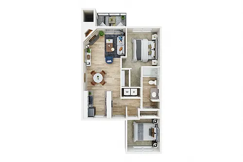 Floor plan Two Bed One Bath