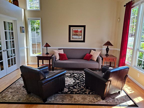 Living Room with vaulted ceilings