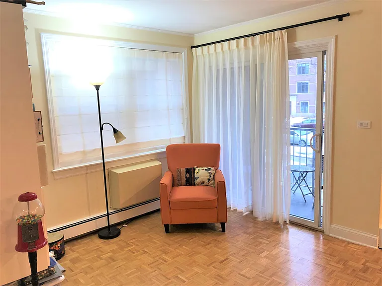 end of living room looking onto private balcony
