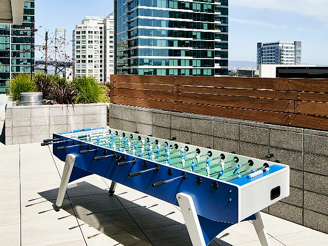 Get in the game with our rooftop foosball table