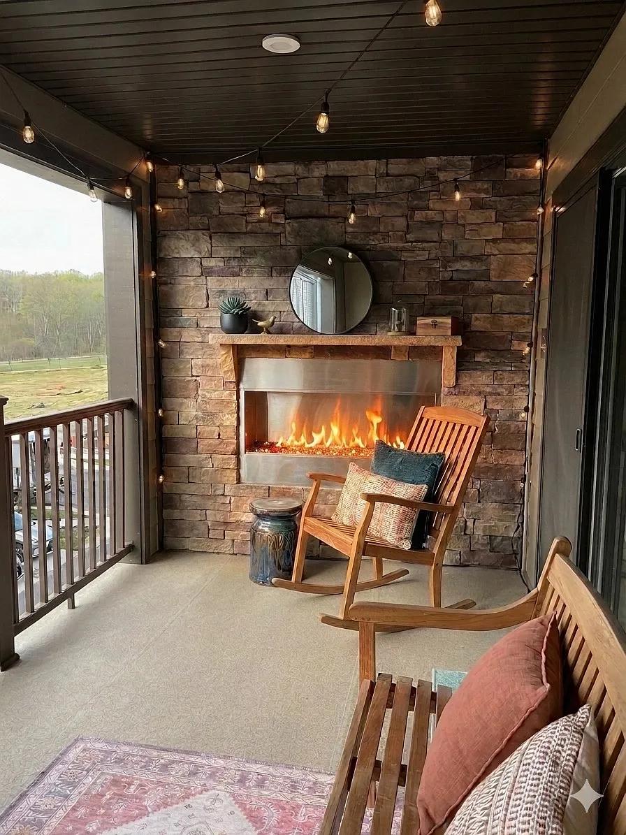 A patio with fireplace to enjoy the views and outdoor space year round. - 1735 Dunnington Pl