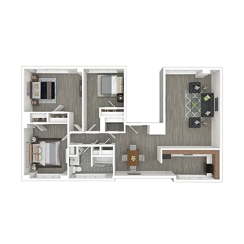 Floor plan Three Bed One Bath