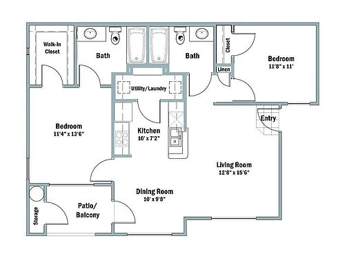 Floor plan 2 bed