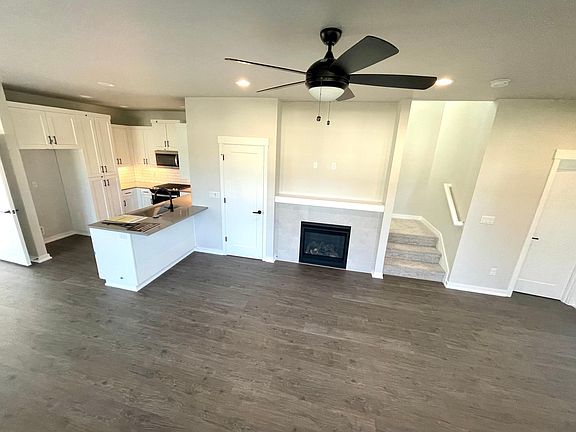 Gas fireplace
Ceiling fan with light