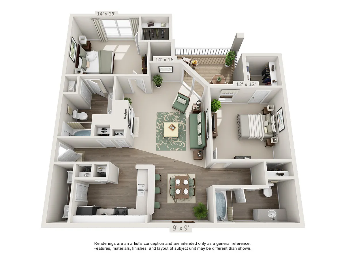 Floor plan 2 Bedroom Colorado Platinum