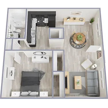 Floor plan One Bedroom One Bath