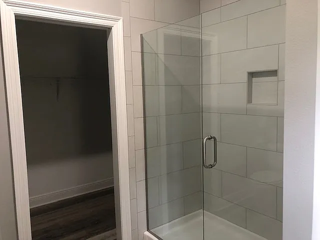 Glass Shower and Walk In Closet