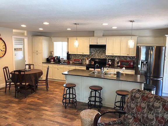 Open living space - kitchen and dining.