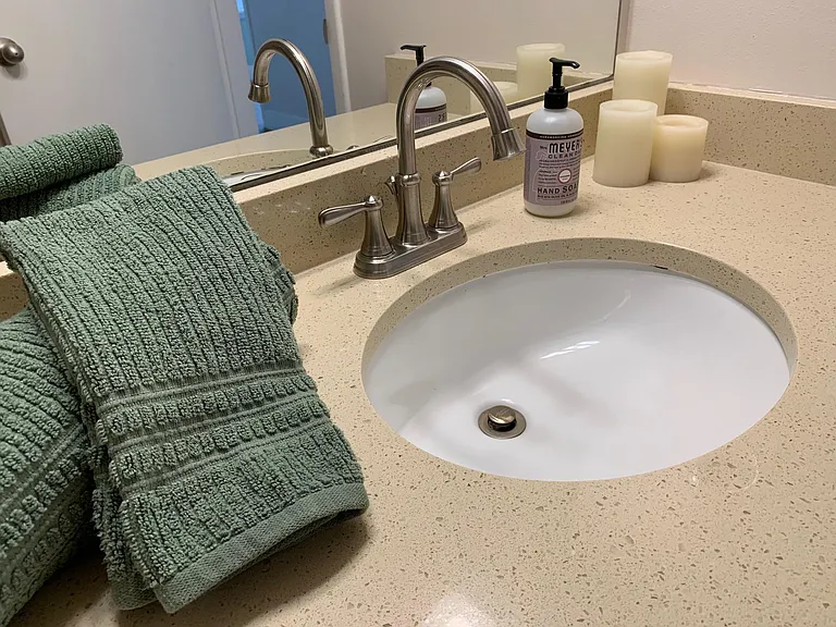 Bathroom with quartz countertops