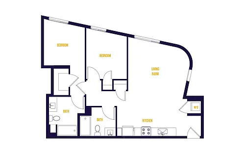 Floor plan 2 Bed/2 Bath-B7.0