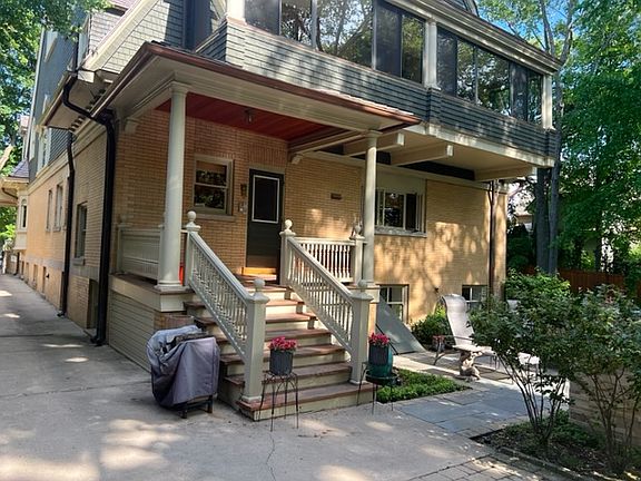 Back stair entry from yard to apartment