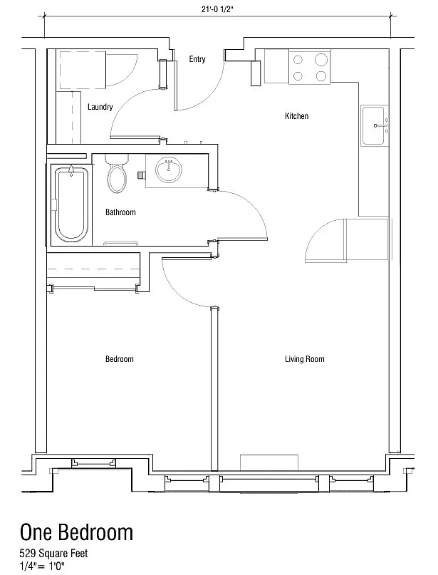 Floor plan 1X1