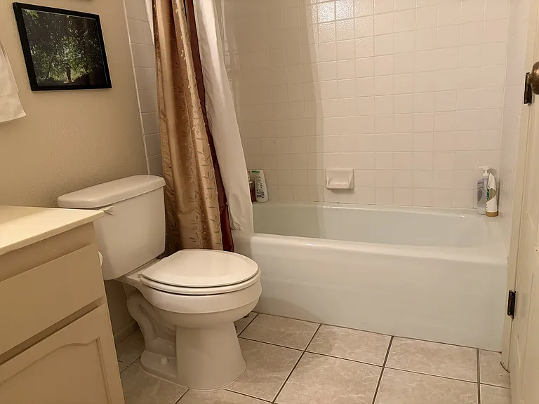 Bathroom #1 with a view of the bath tub