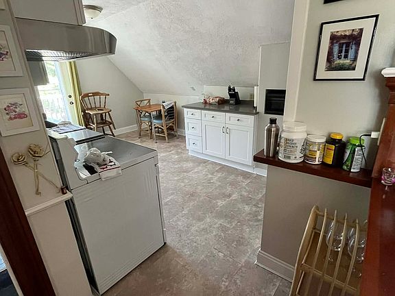 the other angle of the kitchen from the living room's view.