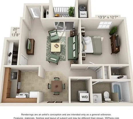1 Bed 1 Bath 1 Bed 1 Bath
