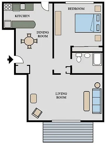 Floor plan Birch One Bedroom