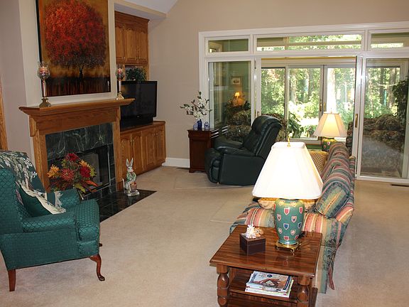 Great room with fireplace