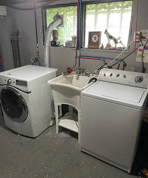 Basement washer and dryer are included with the lease.