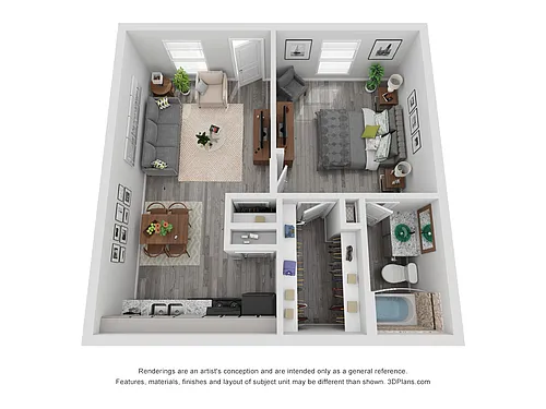 Floor plan 1x1A Renovated