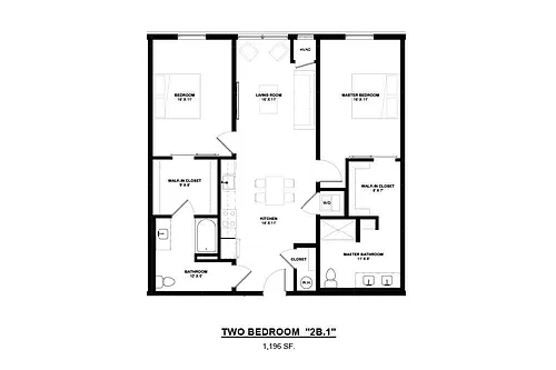 Floor plan 2 Bed/2 Bath