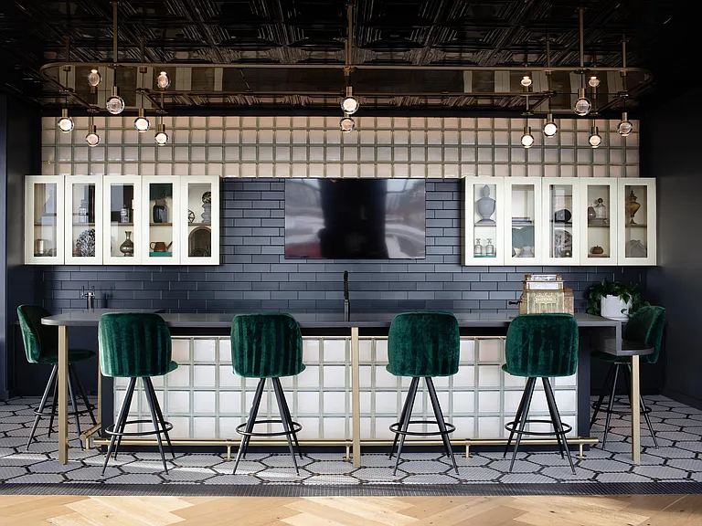 Watch the game from the rooftop lounge
