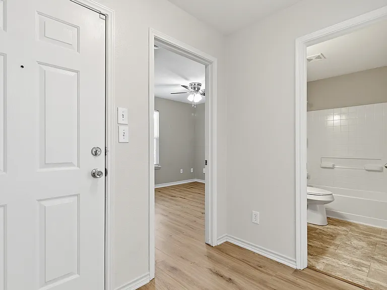 Front bedroom and common bathroom