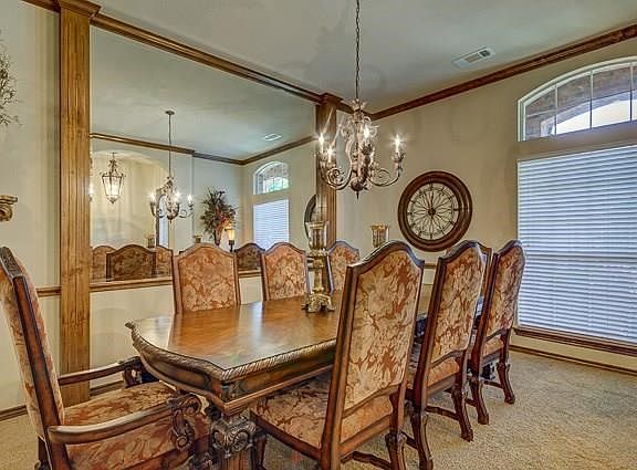 Lovely wood detail in formal dining