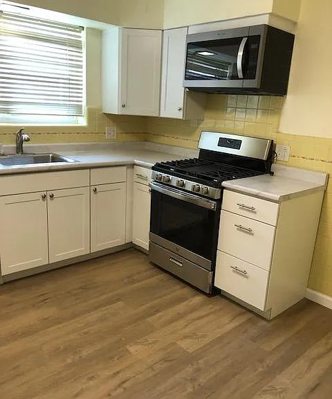 Newer cabinets, flooring and appliances.