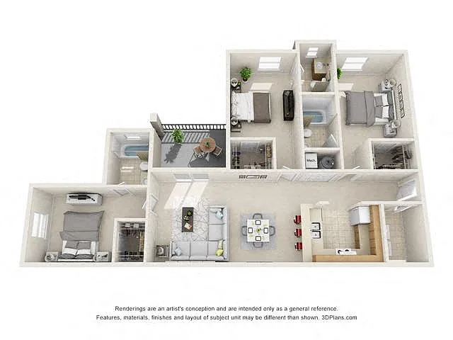 Floor plan 3 Bed 3 bath