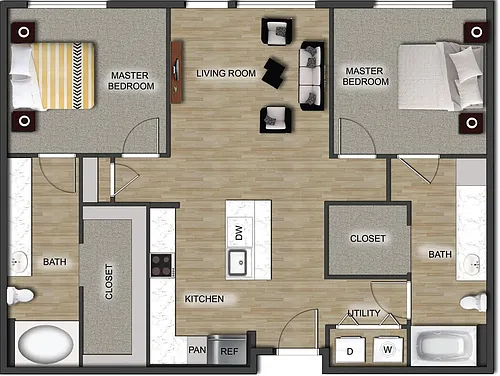 Floor plan B2 - 2X2