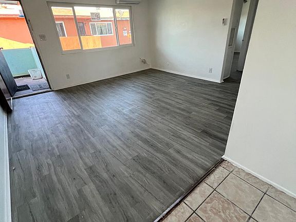 Entry door to living room.