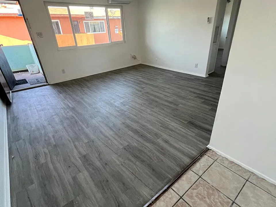 Entry door to living room.