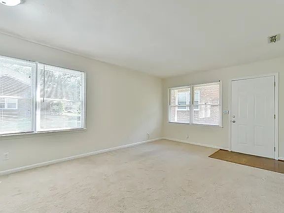 Living area and front door